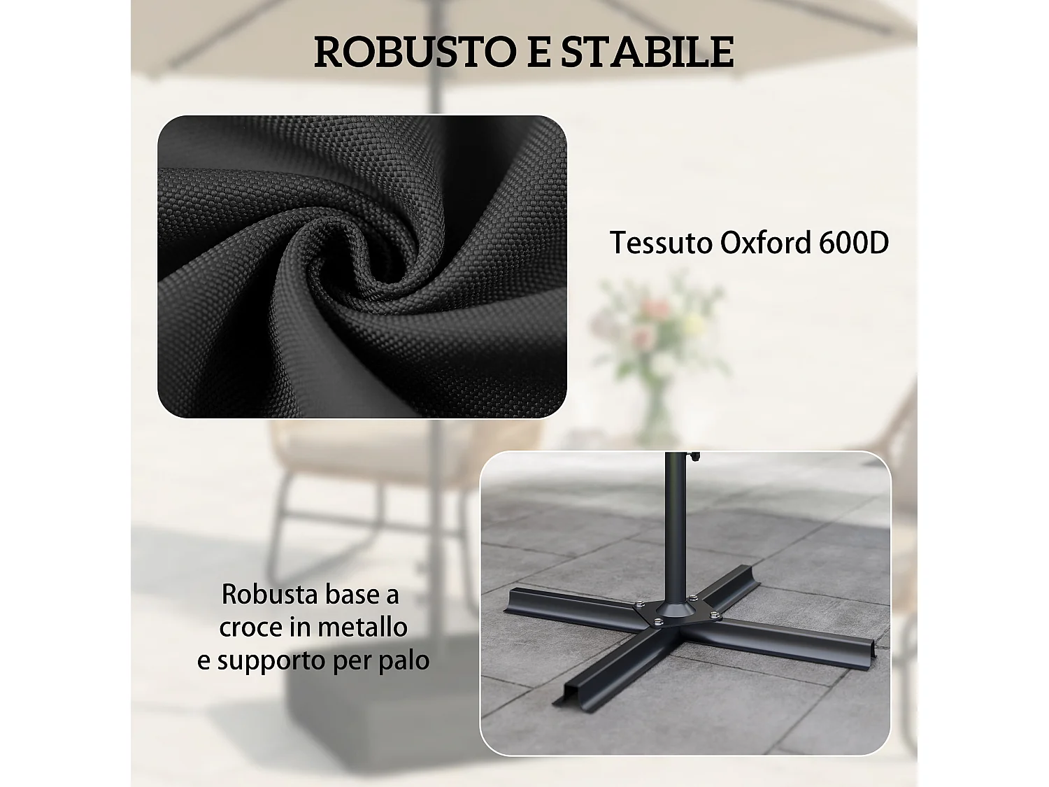 Base per ombrellone riempibile con sabbia nero