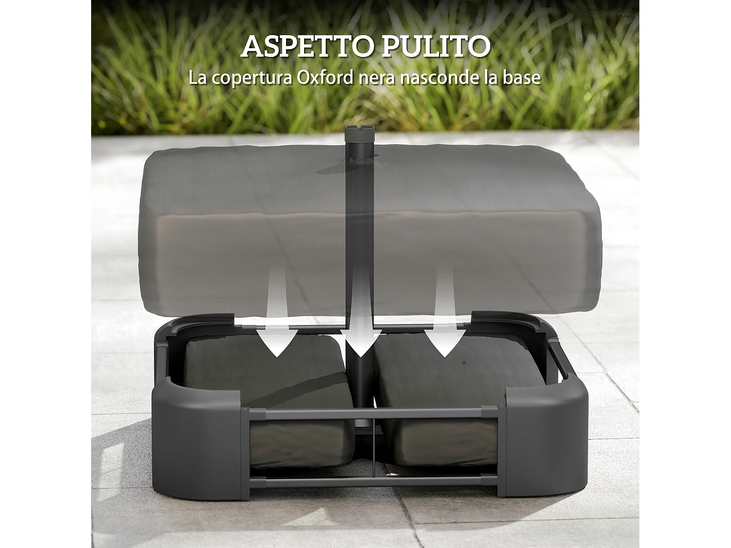 Base per ombrellone riempibile con sabbia nero