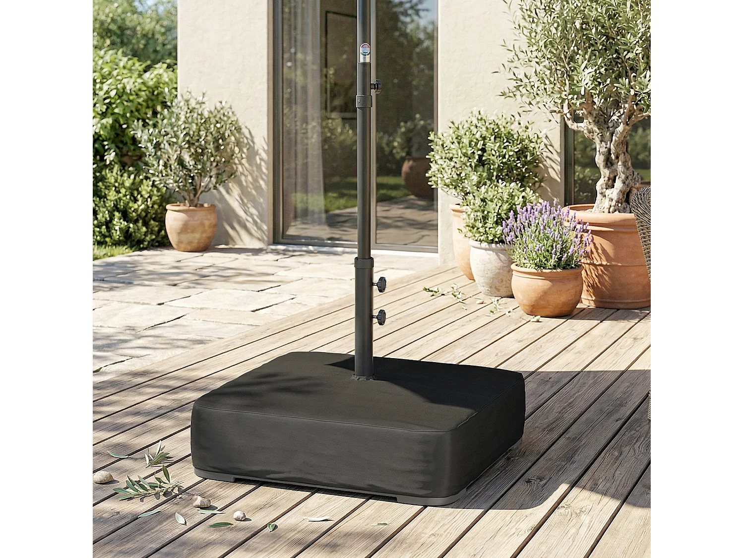 Base per ombrellone riempibile con sabbia nero