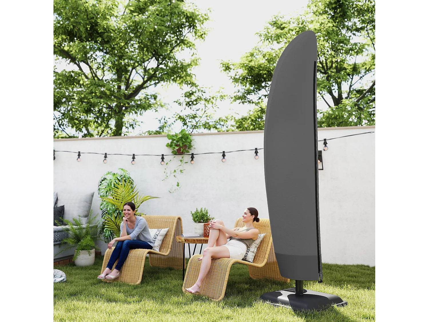 Copertura per ombrellone 3x3m impermeabile con cerniera nero