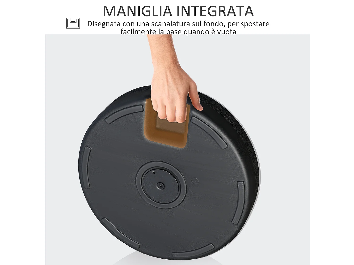 Basamento per ombrellone con palo ø3.8cm e 4.8cm nero