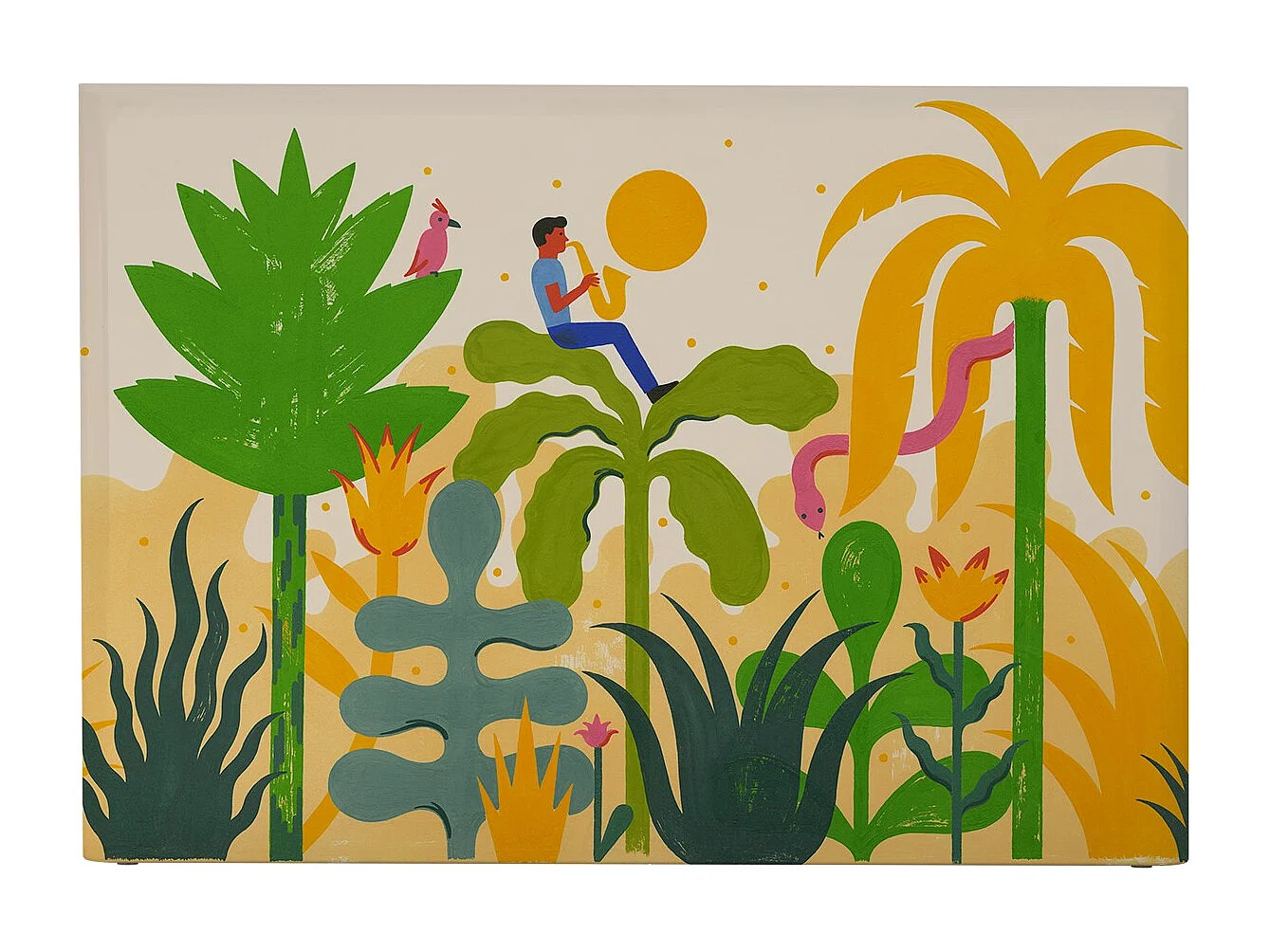 BELLECOUR LITERIE | Tête de lit déhoussable MELOPEE TROPICALE 160x110 cm