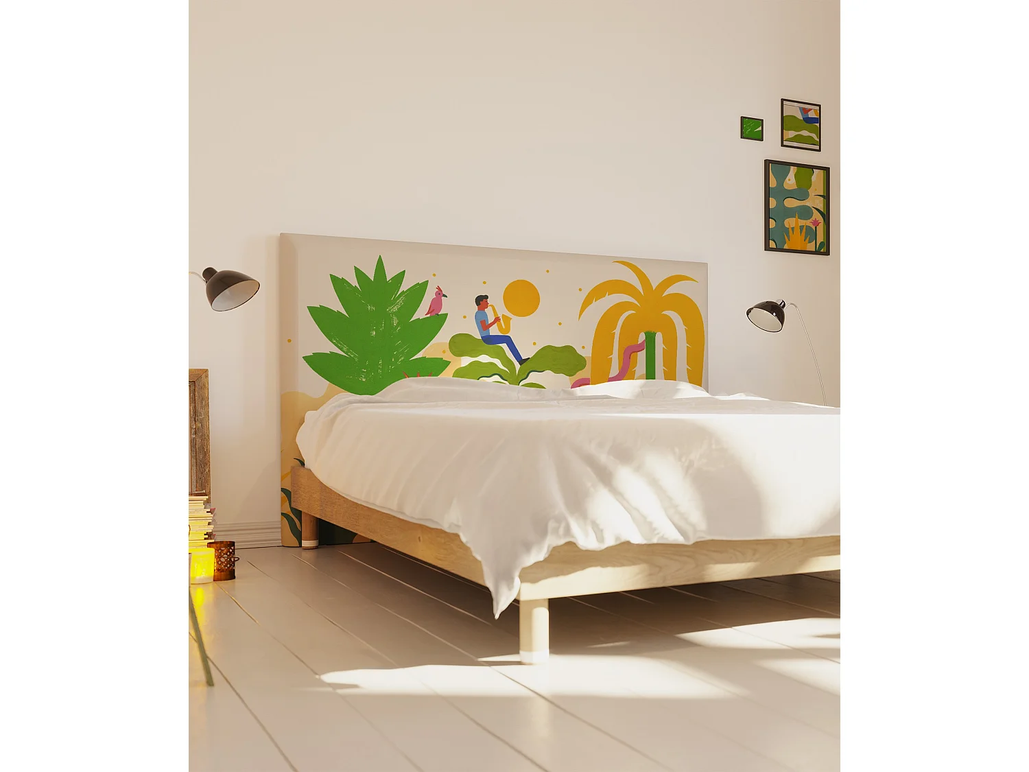 BELLECOUR LITERIE | Tête de lit déhoussable MELOPEE TROPICALE 160x110 cm