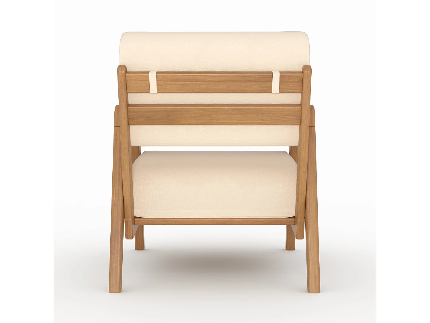 Poltrona da giardino in legno di acacia e tessuto bouclé beige chiaro - Siargao