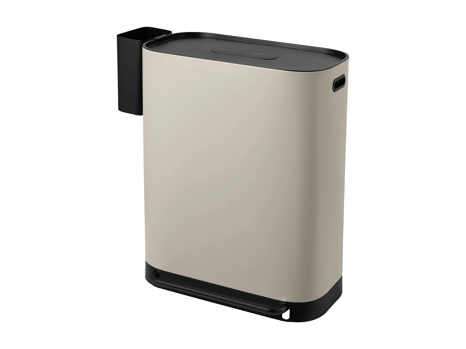 SVITA MLT2X30 Poubelle à pédale 60l 2 compartiments avec couvercle taupe