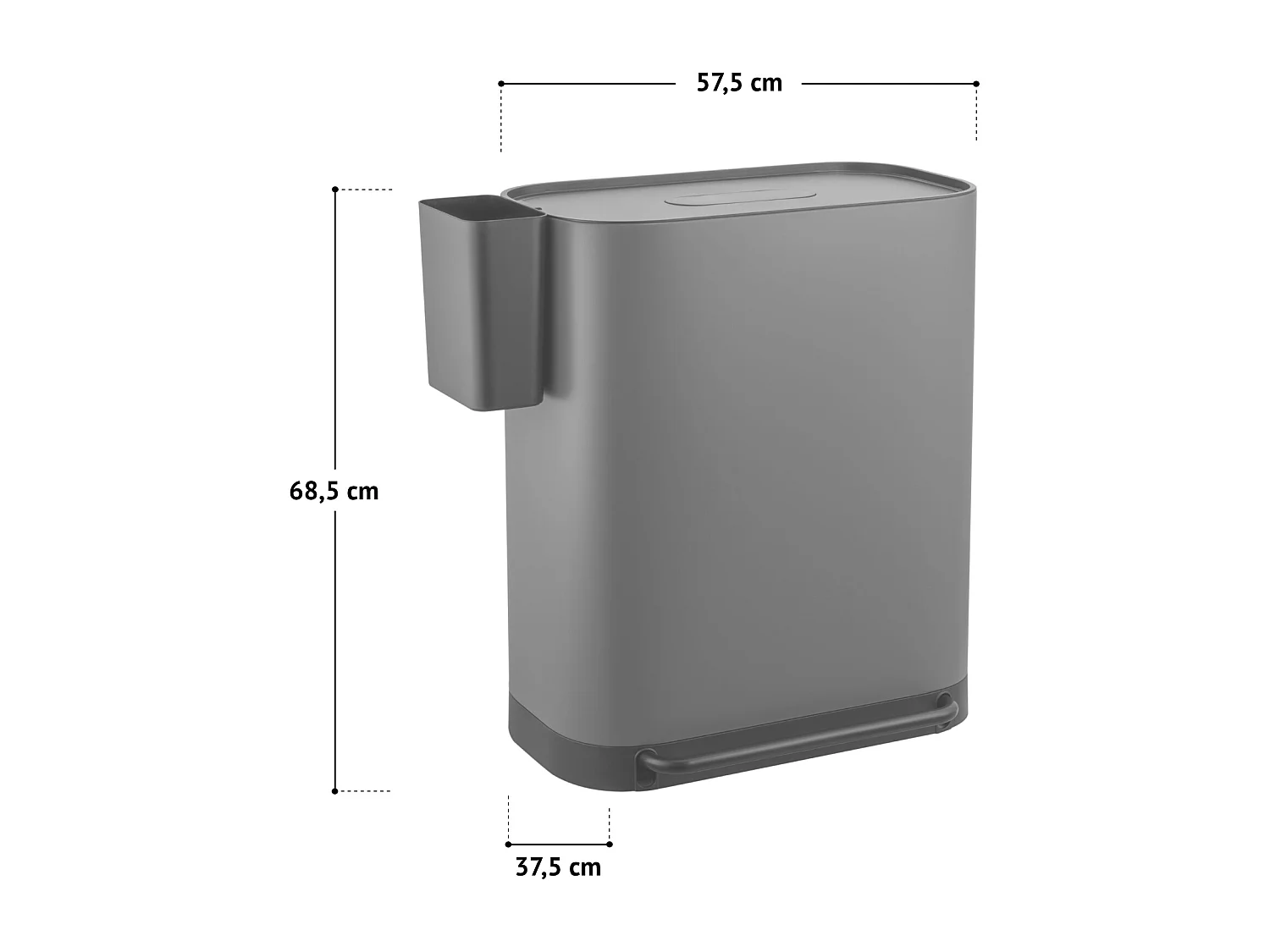 SVITA MLT2X30 Poubelle à pédale 60l 2 compartiments avec couvercle taupe