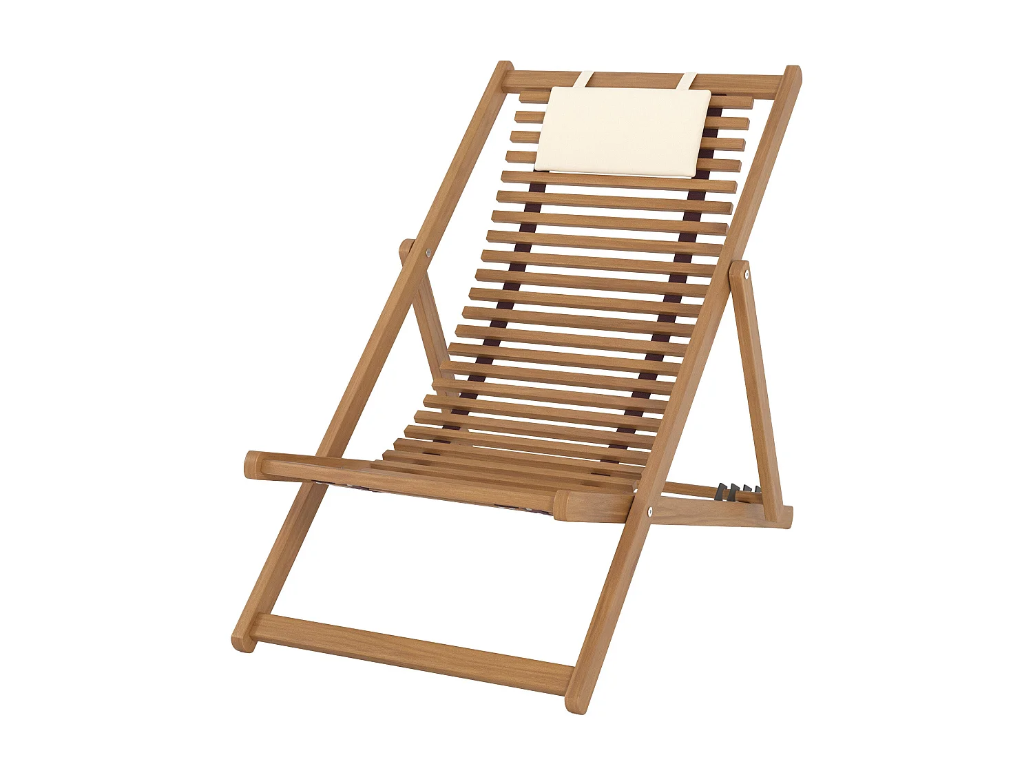 Silla de jardín de madera de acacia y tela cruda - Nacpan