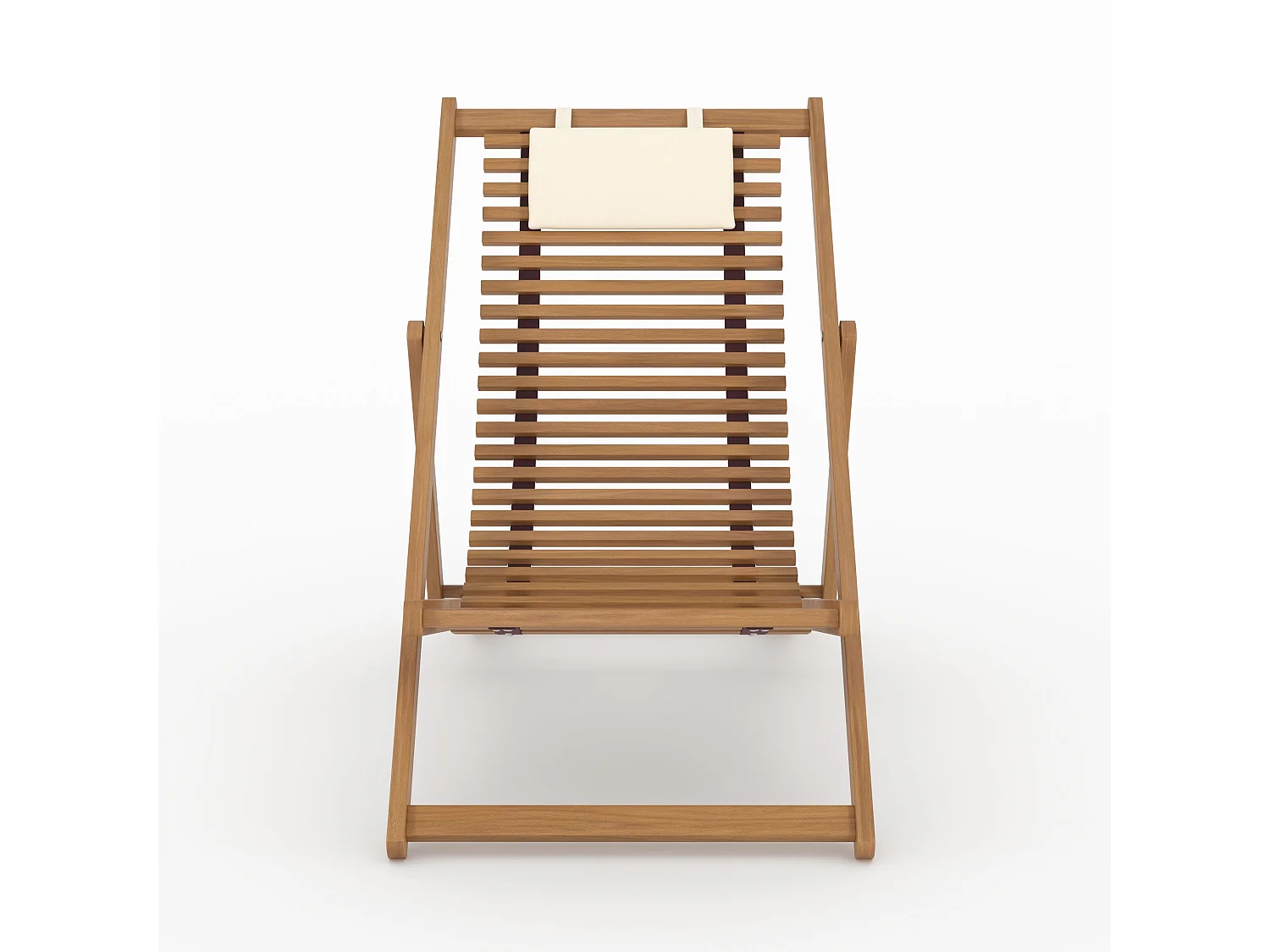 Silla de jardín de madera de acacia y tela cruda - Nacpan