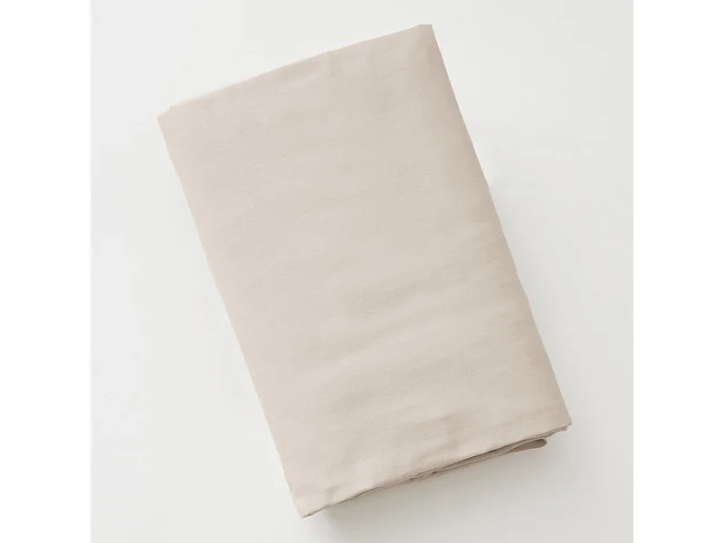 Drap housse 180 x 200 x 30 cm en coton beige - JULIETA