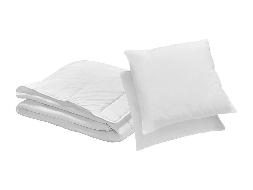 Pack Anti-transpiration Couette légère 220x240cm + 2 Oreillers moelleux 60x60cm