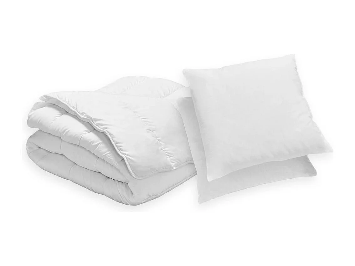 Pack Tempérée Couette 240x260cm + 2 Oreillers moelleux 60x60cm