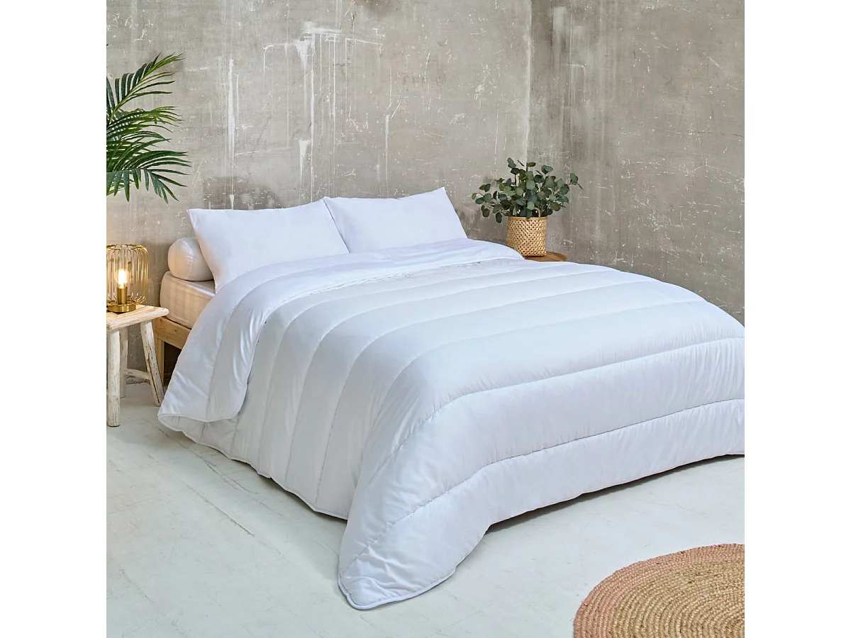 Pack Tempérée Couette 240x260cm + 2 Oreillers moelleux 60x60cm