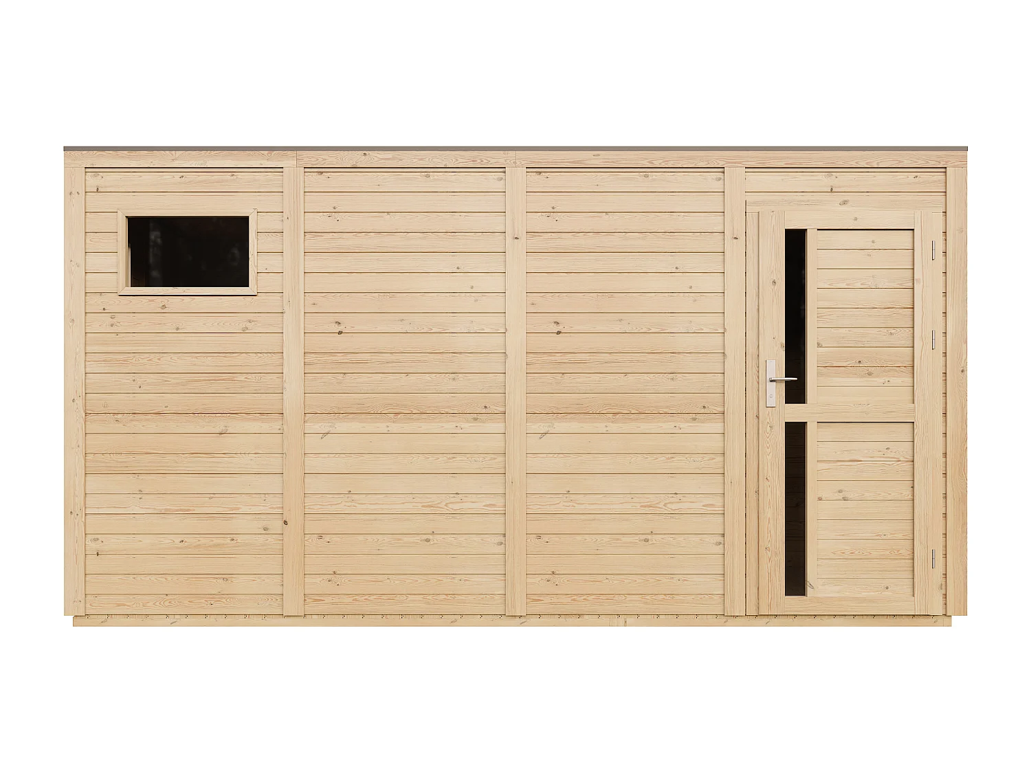 Abri de jardin en bois avec sol traité - 8.16 m² / 206x404xh216 cm - M327F1+M327G