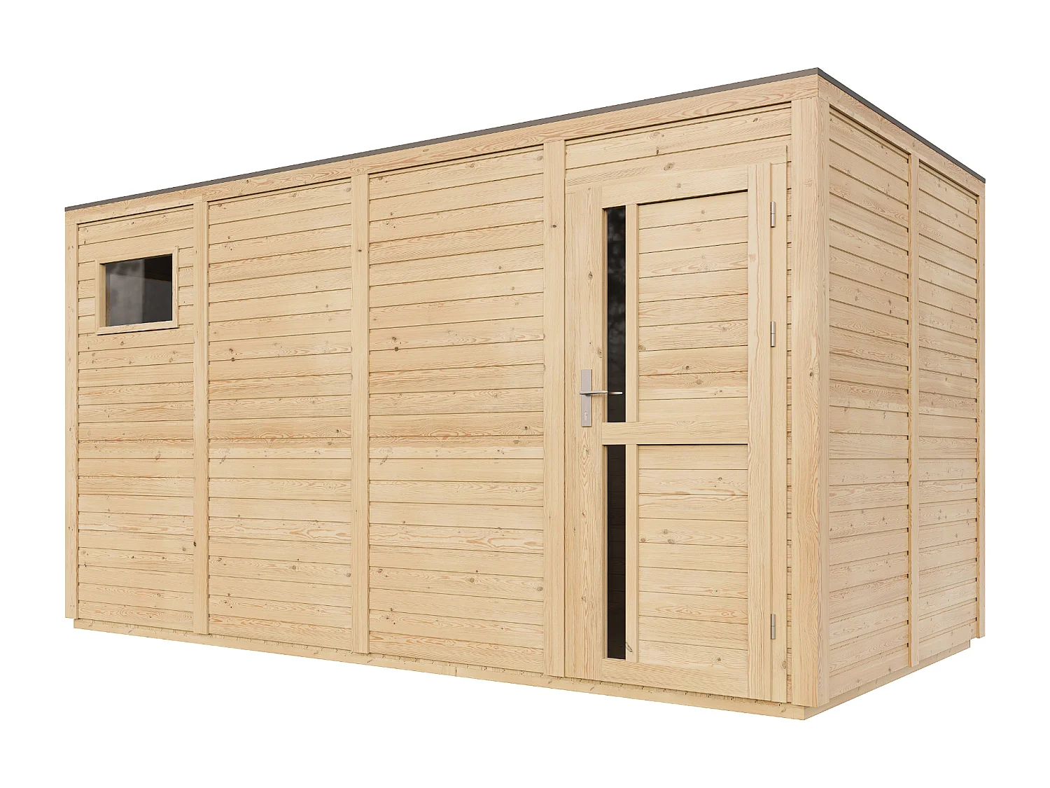 Abri de jardin en bois avec sol traité - 8.16 m² / 206x404xh216 cm - M327F1+M327G