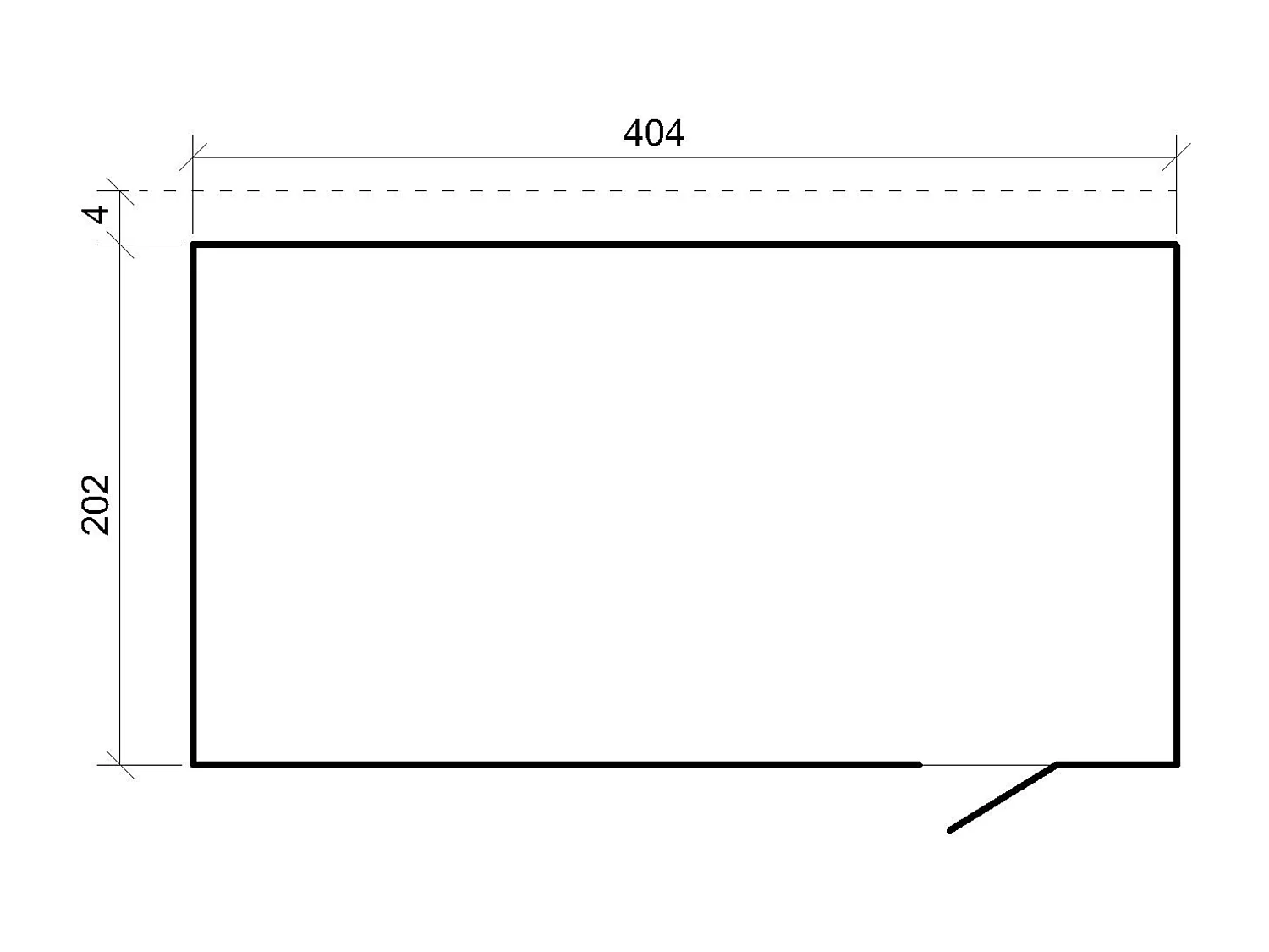 Abri de jardin en bois avec sol traité - 8.16 m² / 206x404xh216 cm - M327F1+M327G