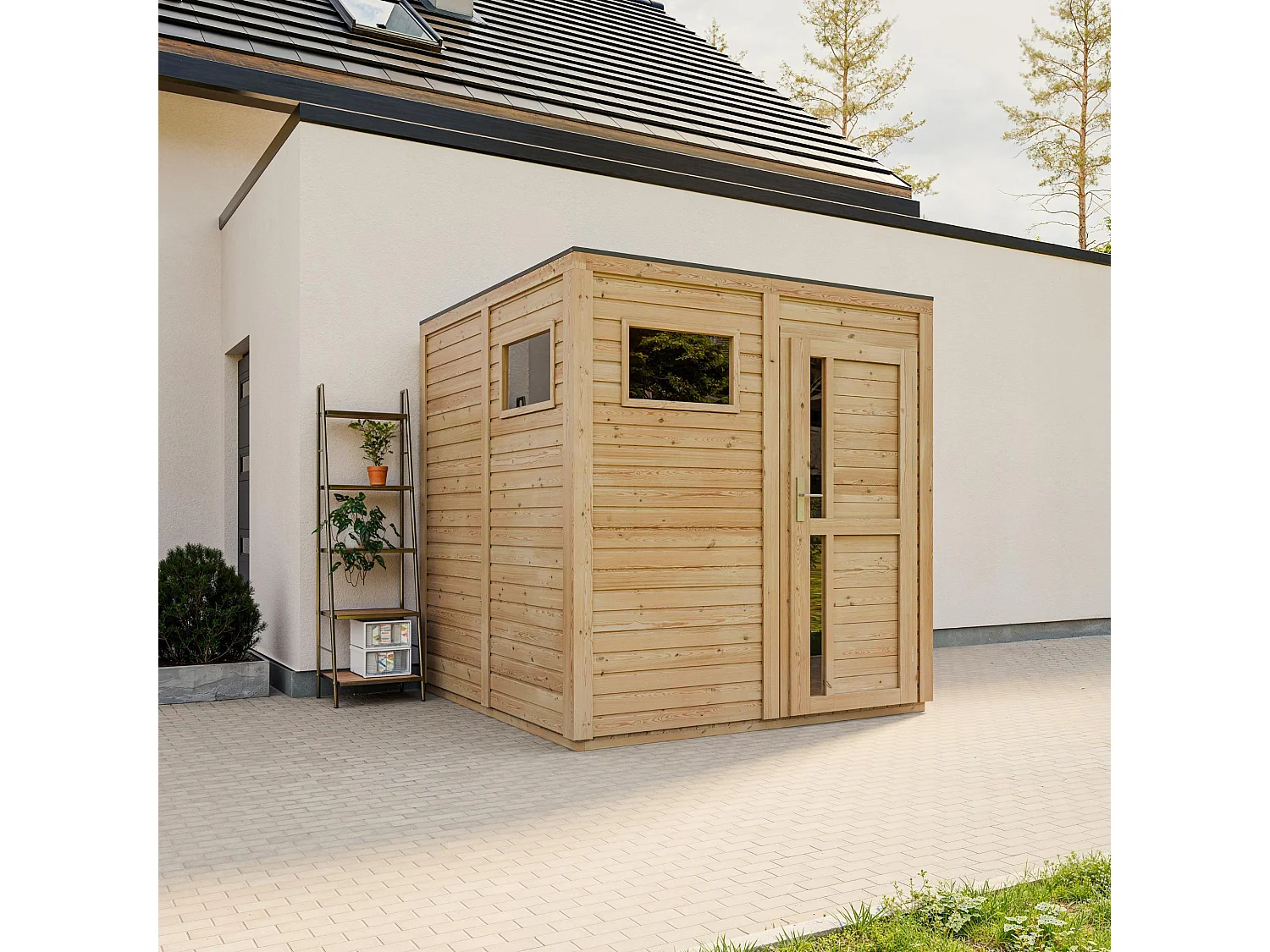 Drewniany domek narzedziowy - 4,20 m² / 202x208xH210 cm - M325F1