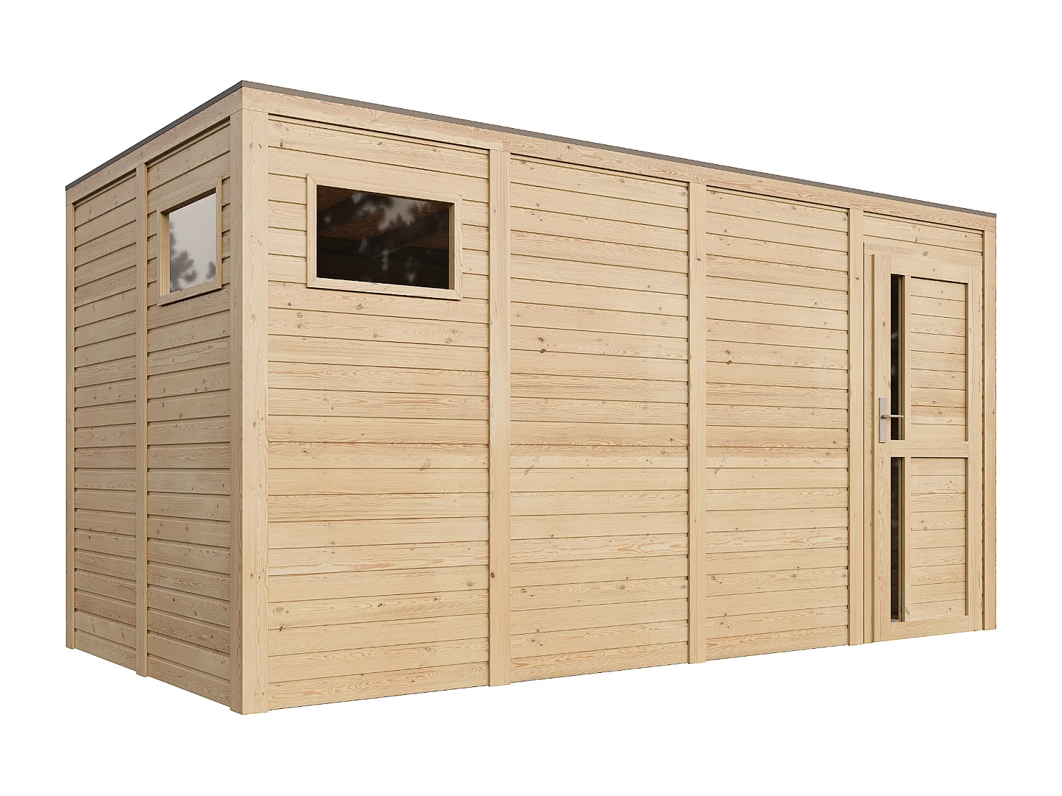 Abri de jardin en bois 8.16 m² / 206x404xH210 cm - M327F1