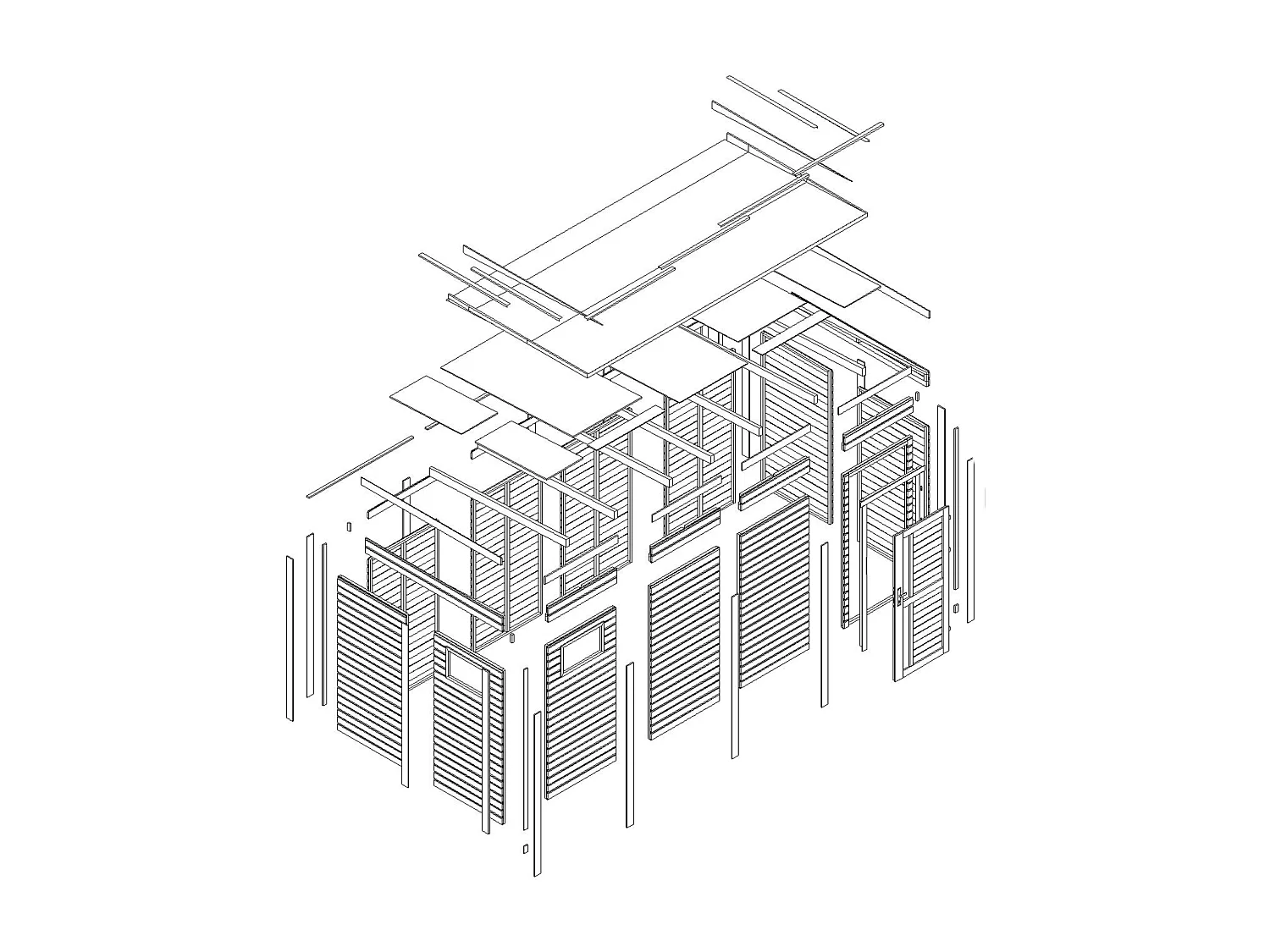 Abri de jardin en bois 8.16 m² / 206x404xH210 cm - M327F1