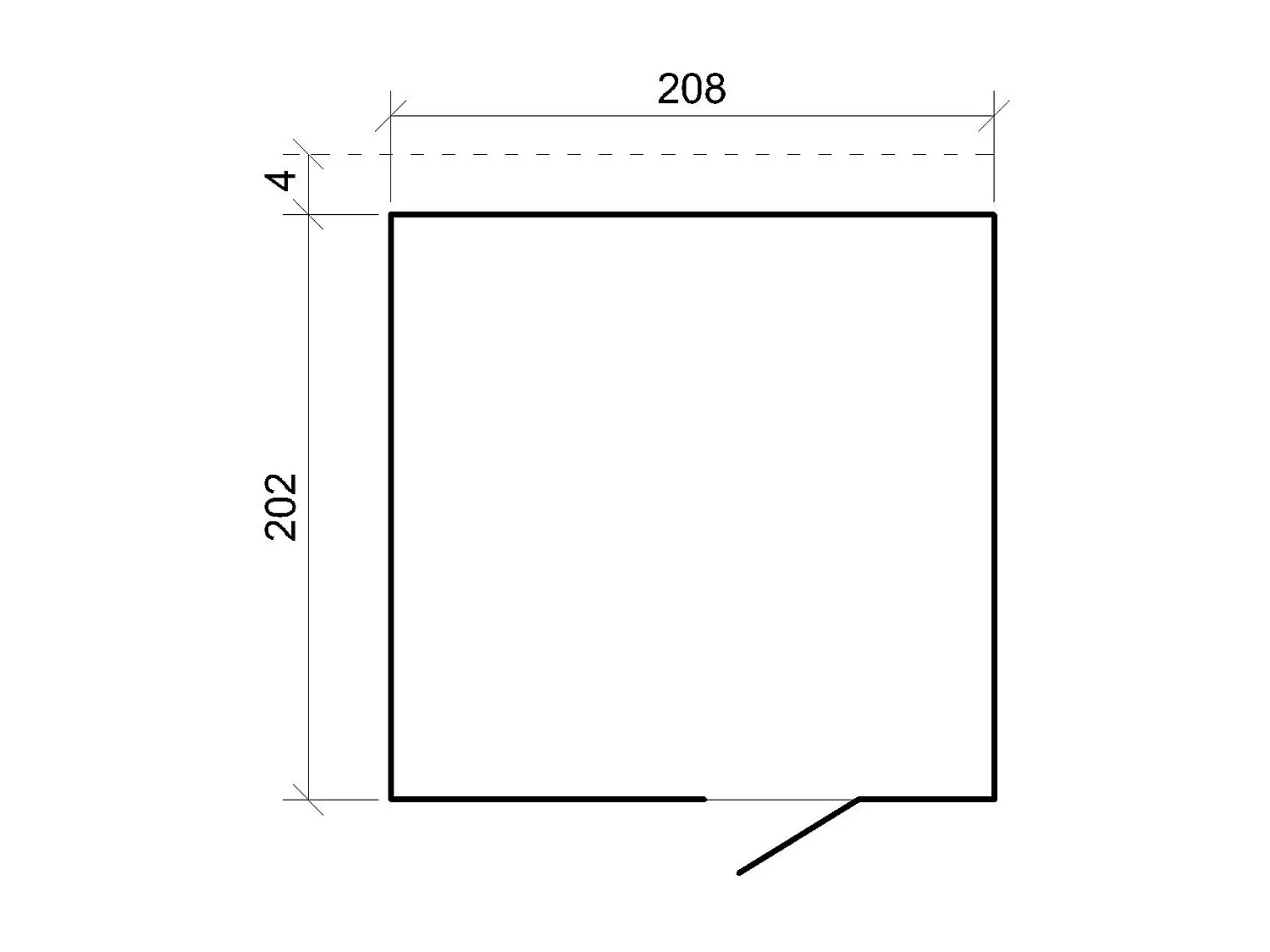 Drewniany domek narzedziowy z podłogą - 4,20 m² / 202x208xH216 cm - M325F1+M325G