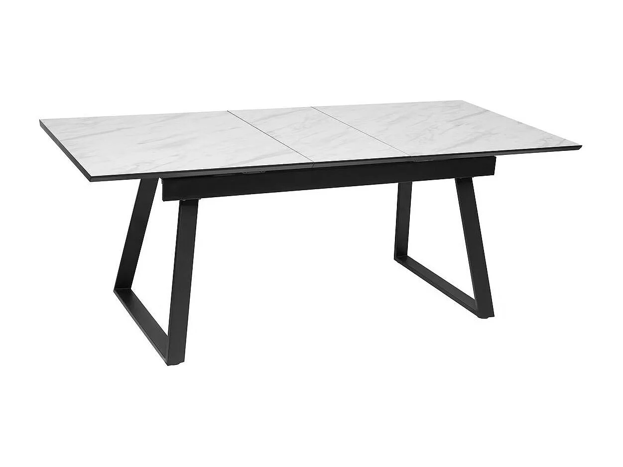 Table à dîner table à manger extensible avec pieds en acier - Longueur 160/200 x Profondeur 90 x Hauteur 76 cm