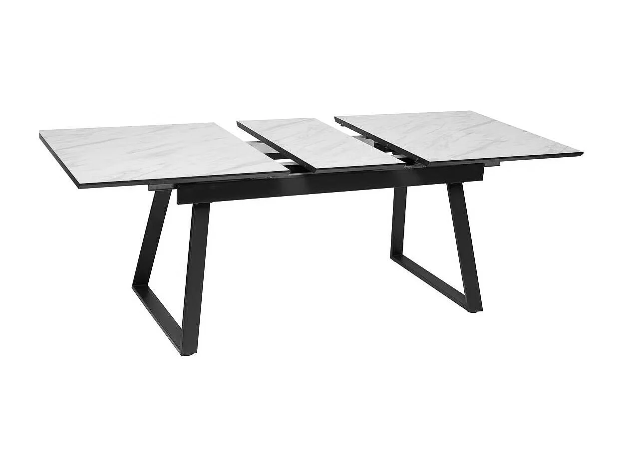 Table à dîner table à manger extensible avec pieds en acier - Longueur 160/200 x Profondeur 90 x Hauteur 76 cm