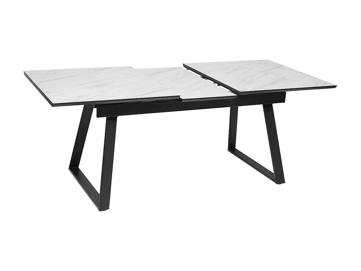 Table à dîner table à manger extensible avec pieds en acier - Longueur 160/200 x Profondeur 90 x Hauteur 76 cm