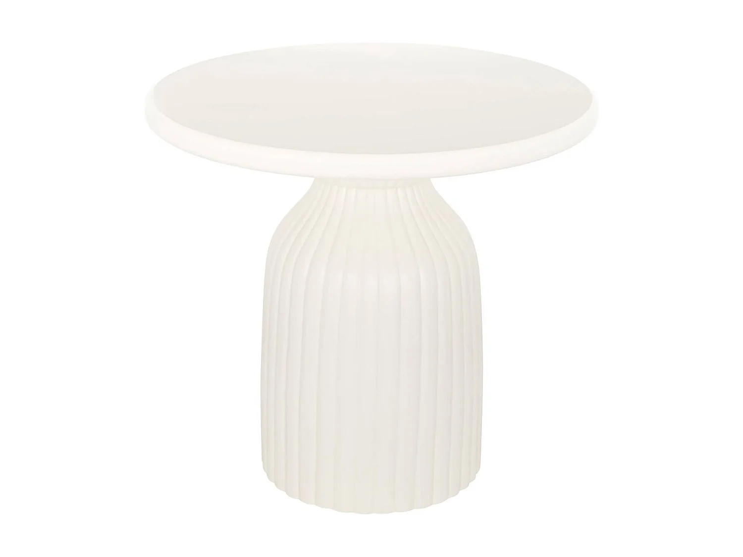 Table d'appoint basse et ronde coloris ivoire - Diamètre 55 x Hauteur 50 cm