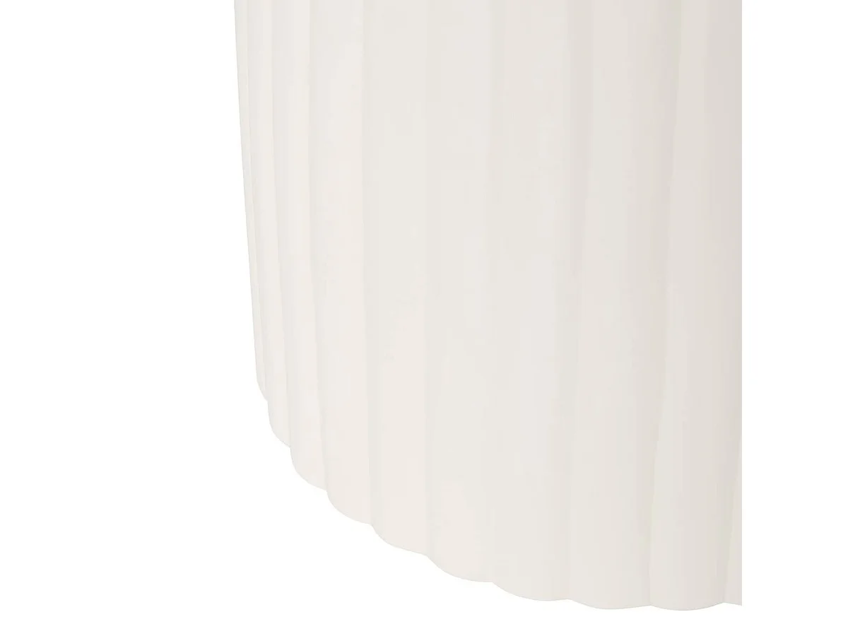 Table d'appoint basse et ronde coloris ivoire - Diamètre 55 x Hauteur 50 cm