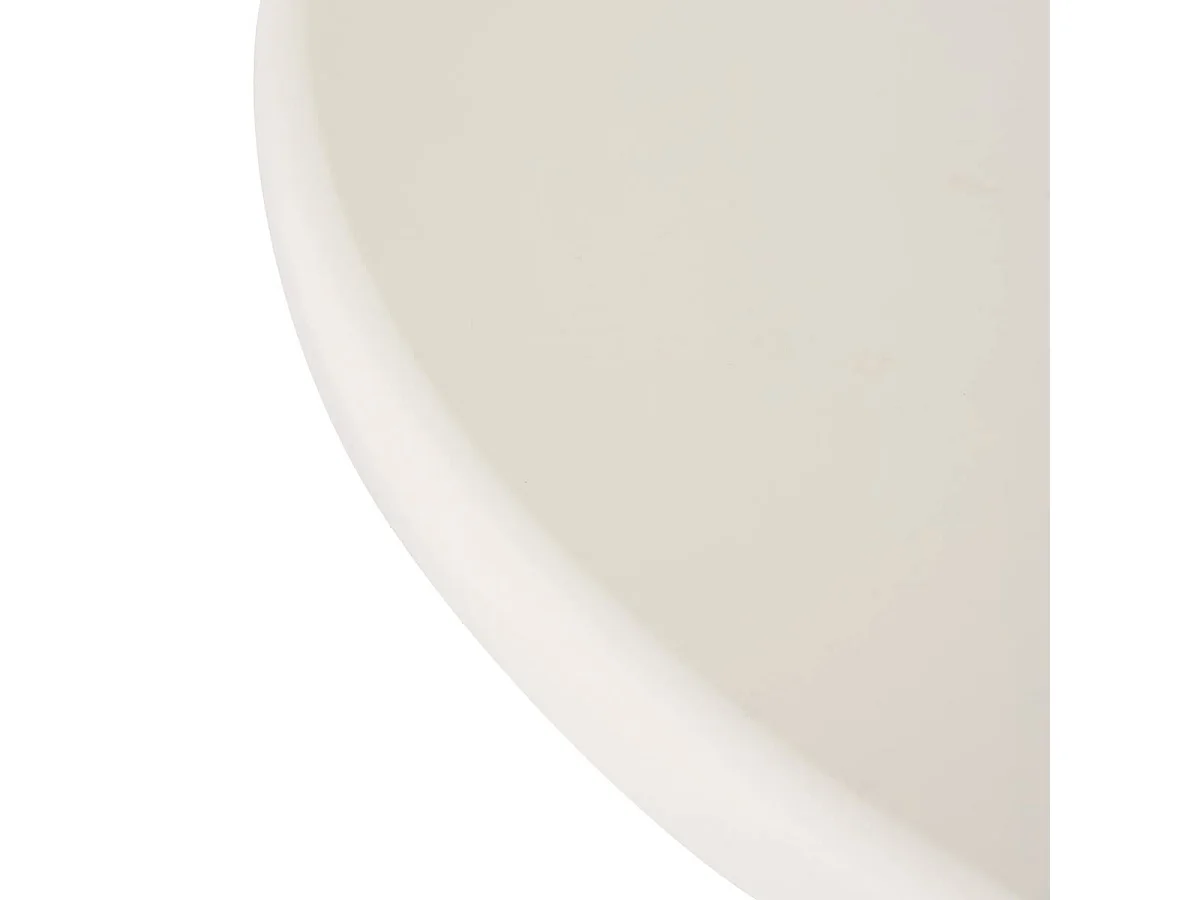 Table d'appoint basse et ronde coloris ivoire - Diamètre 55 x Hauteur 50 cm