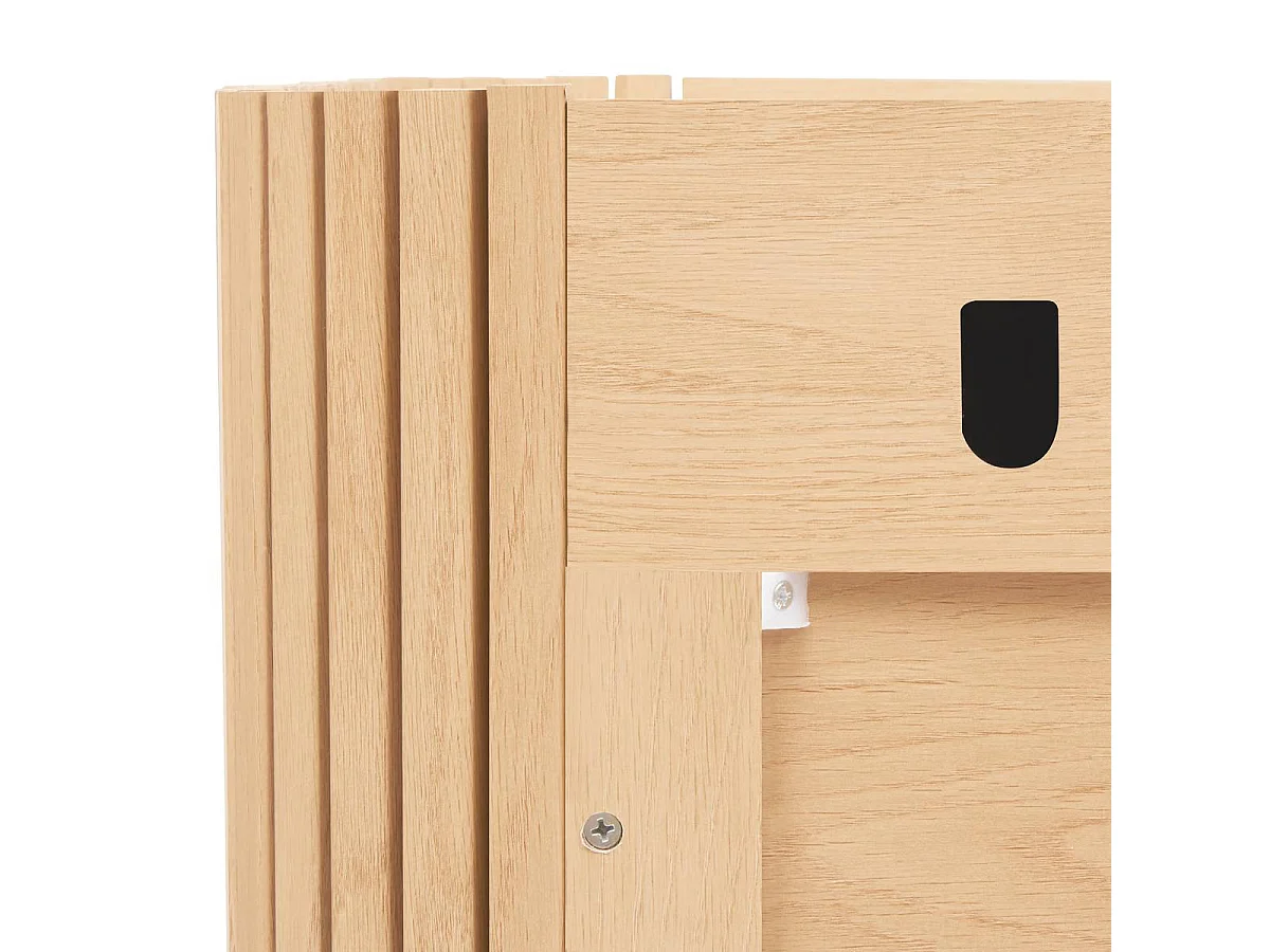Buffet à 2 portes 4 niches et 2 tiroirs coloris effet bois naturel - Longueur 160,5 x Profondeur 40,2 x Hauteur 80,2 cm