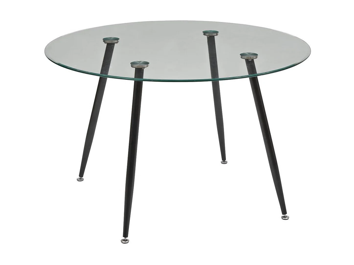 Table à diner table à manger ronde  4 places en verre trempé - Diamètre 120 x Hauteur 74,4 cm