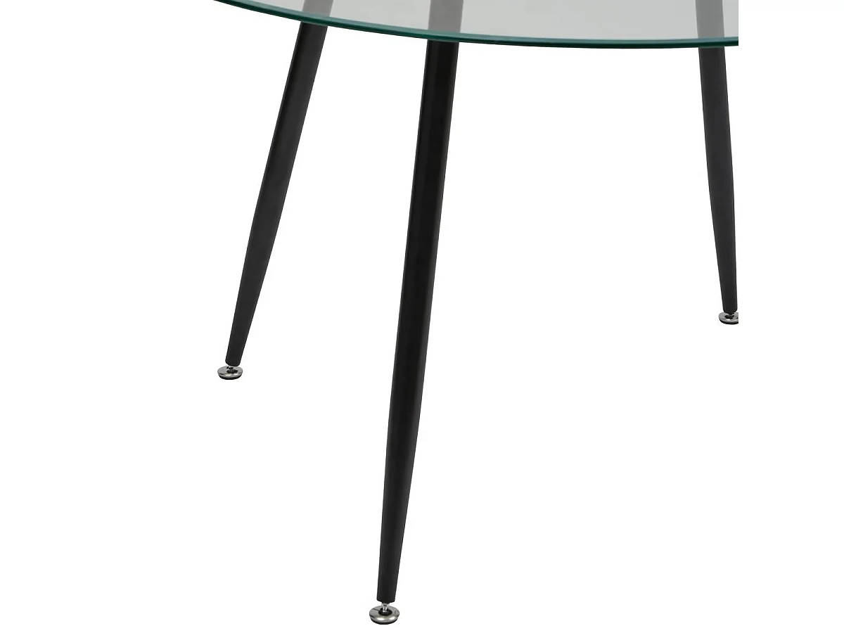 Table à diner table à manger ronde  4 places en verre trempé - Diamètre 120 x Hauteur 74,4 cm