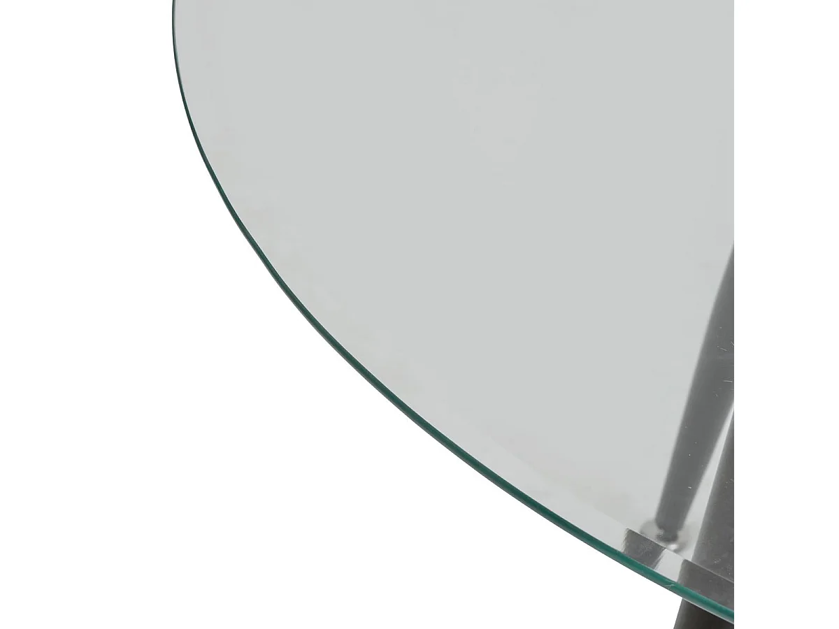 Table à diner table à manger ronde  4 places en verre trempé - Diamètre 120 x Hauteur 74,4 cm