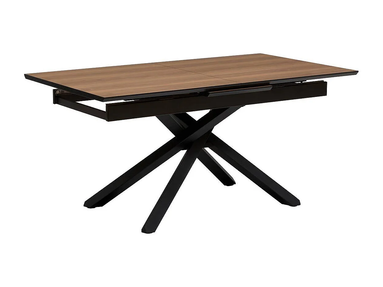 Table à dîner table à manger extensible avec pieds croisés en acier - Longueur 160/200 x Profondeur 90 x Hauteur 76 cm