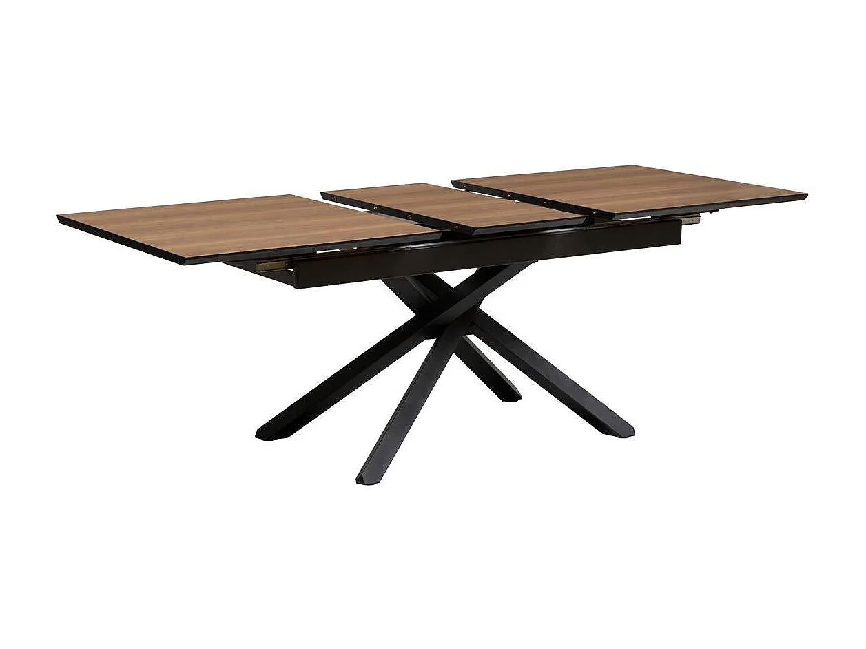Table à dîner table à manger extensible avec pieds croisés en acier - Longueur 160/200 x Profondeur 90 x Hauteur 76 cm
