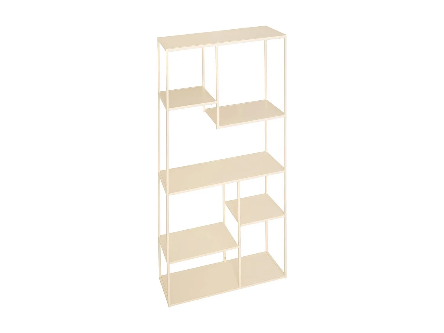 Etagère de 6 niveaux en métal beige - Longueur 90 x largeur 35 x Hauteur 180 cm