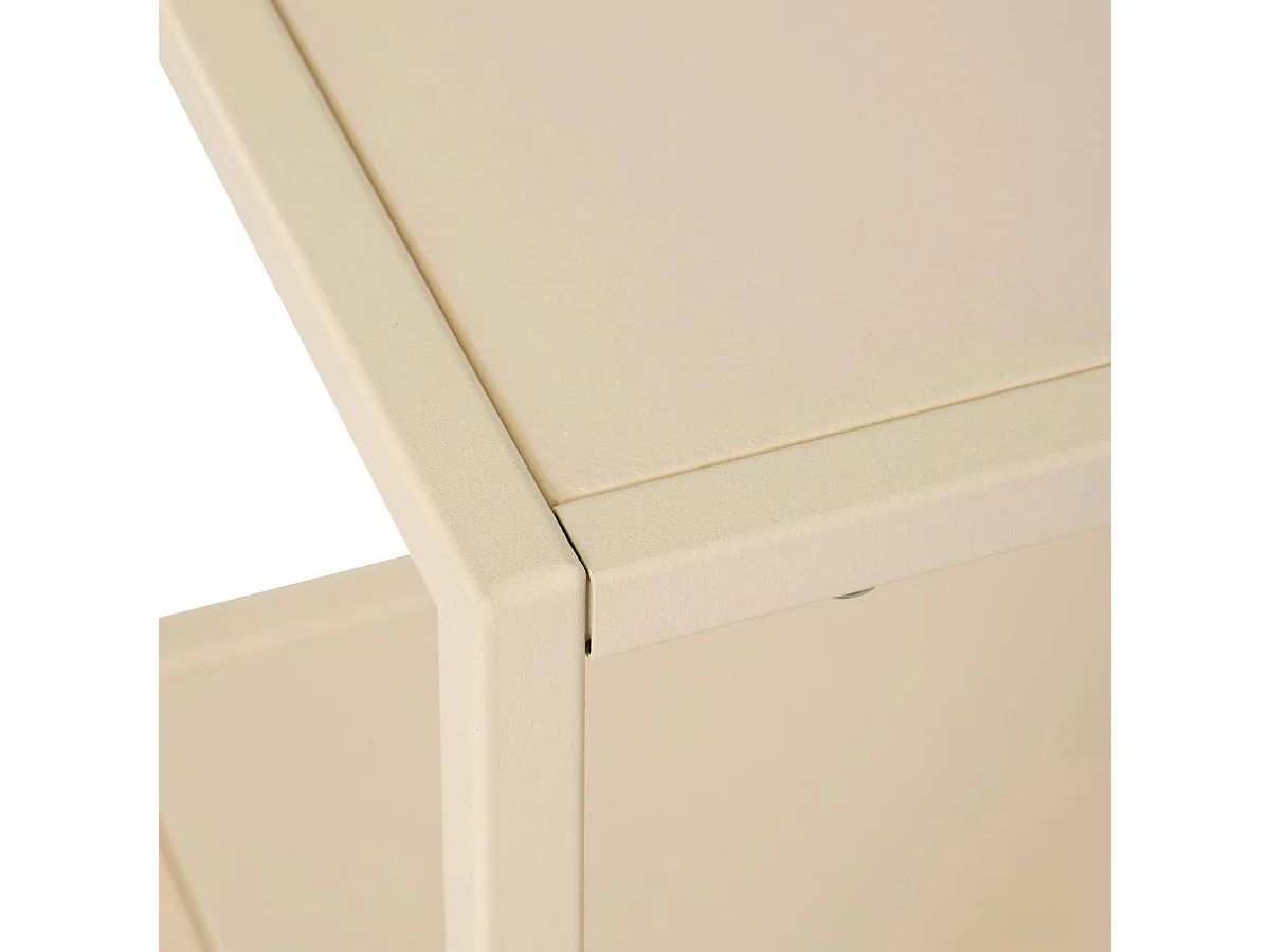 Etagère de 6 niveaux en métal beige - Longueur 90 x largeur 35 x Hauteur 180 cm
