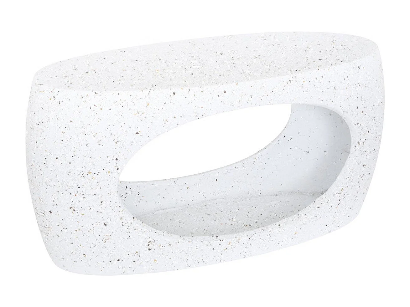Table basse table d'appoint ovale coloris Blanc - Longueur 80 x largeur 33 x Hauteur 40 cm
