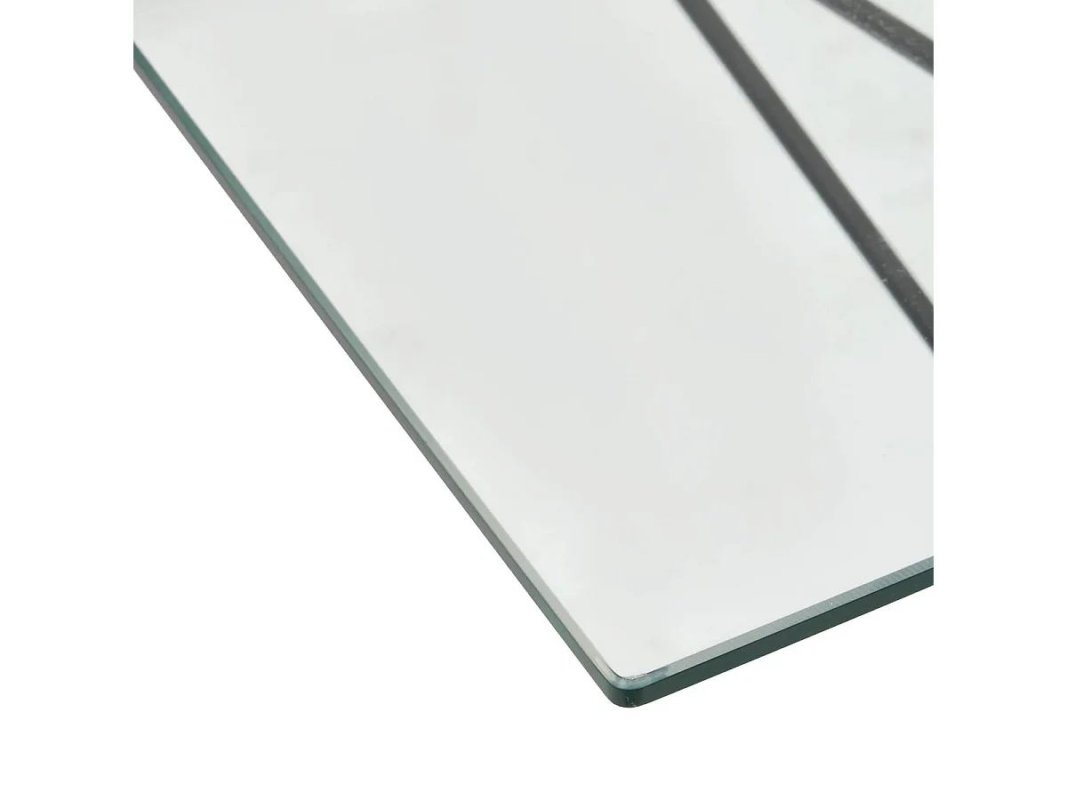 Table à diner table à manger 6 places en verre trempé rectangulaire - Longueur 140 x largeur 80 x Hauteur 77 cm