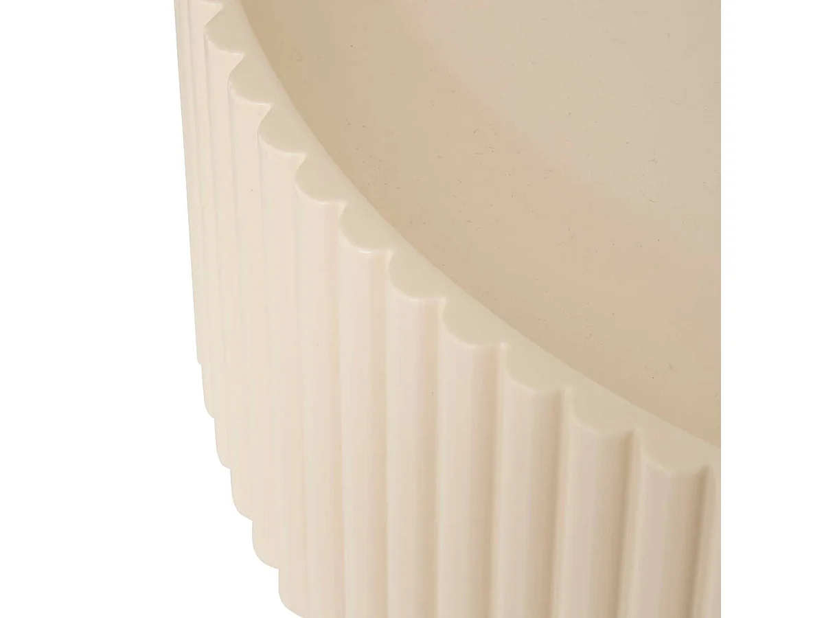 Table d'appoint ronde avec plateau amovible coloris beige- Diamètre 33 x Hauteur 48 cm
