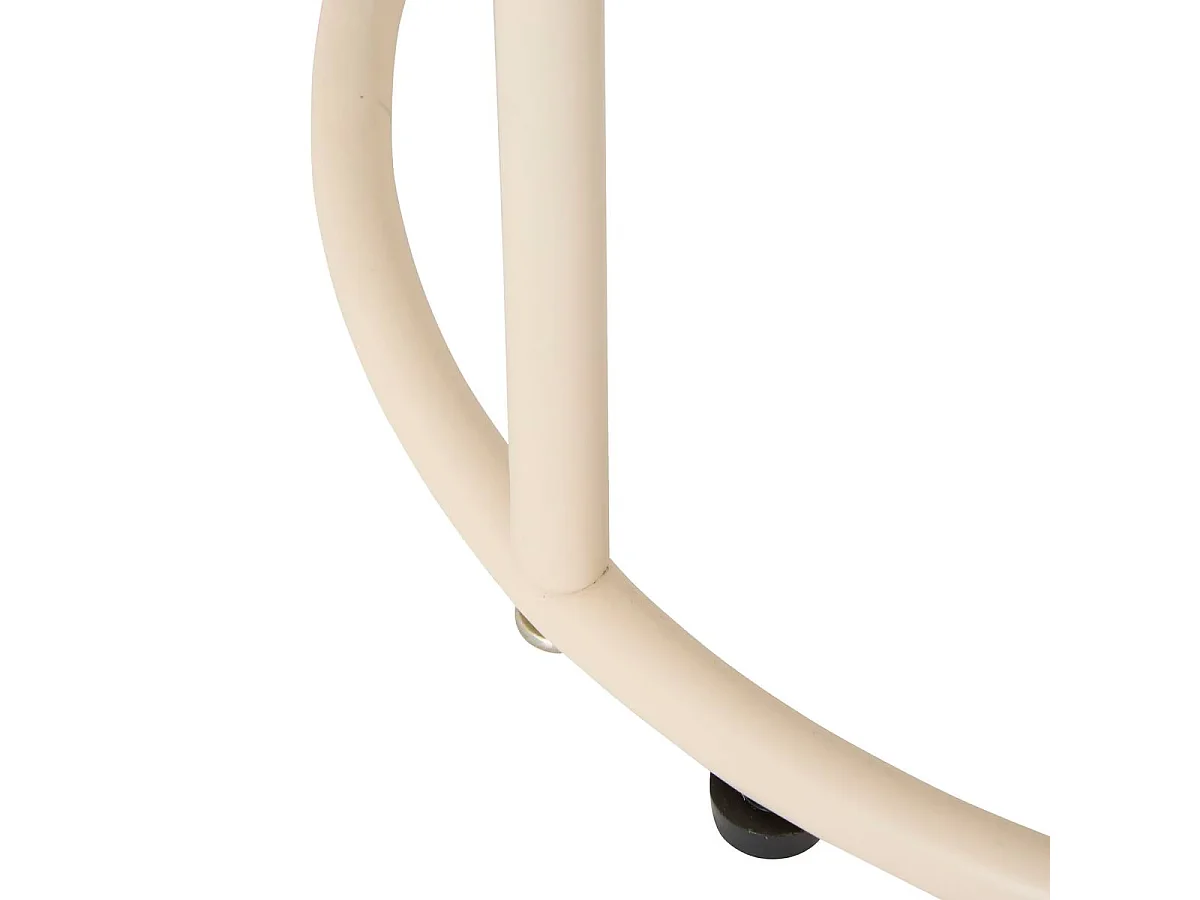 Table d'appoint ronde avec plateau amovible coloris beige- Diamètre 33 x Hauteur 48 cm