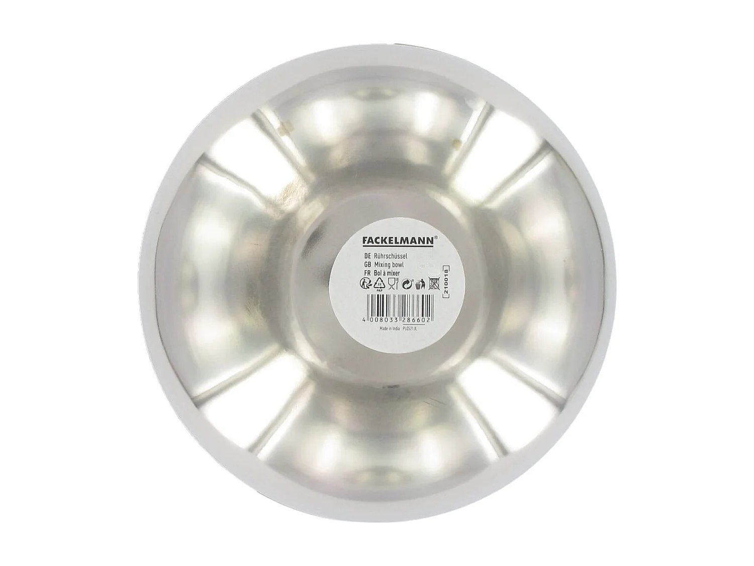 Set de 2 Saladiers en inox de 20,5 cm et 25 cm de diamètre et couverts à salade en plastique Fackelmann