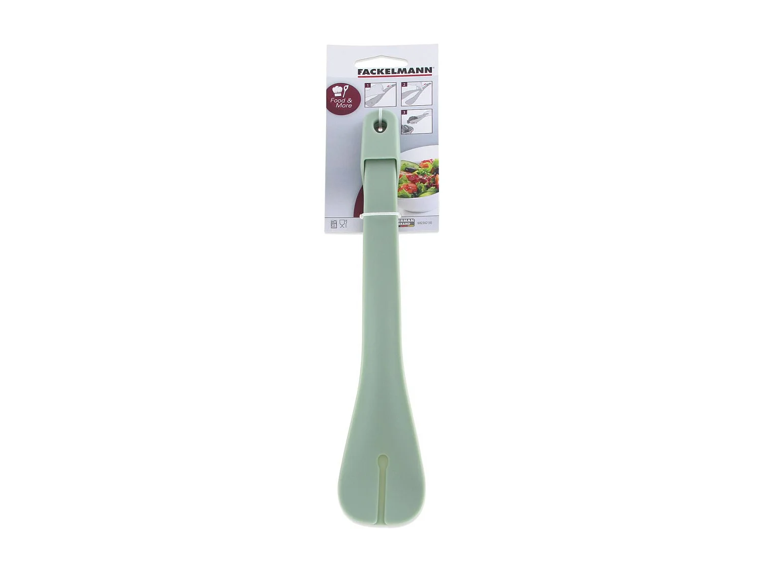 Set de 2 Saladiers en inox de 20,5 cm et 25 cm de diamètre et couverts à salade en plastique Fackelmann