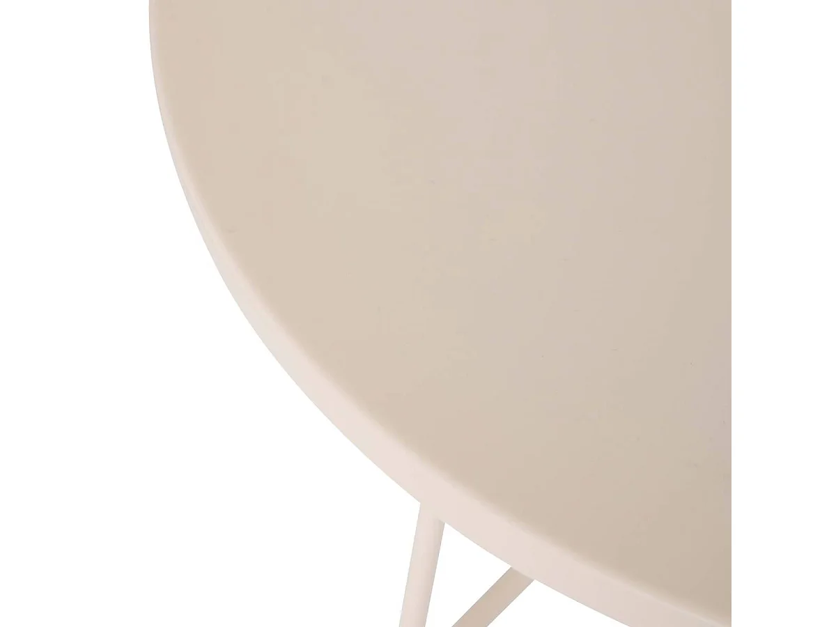 Table à café ronde table d'appoint en métal coloris Beige - Diamètre 38 x Hauteur 42 cm