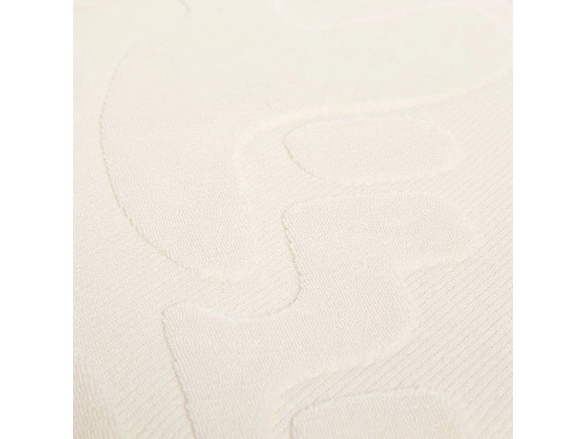 Pouf en tissu avec motifs géométriques coloris Blanc - Diamètre 36 x Profondeur 36 x Hauteur 40 cm