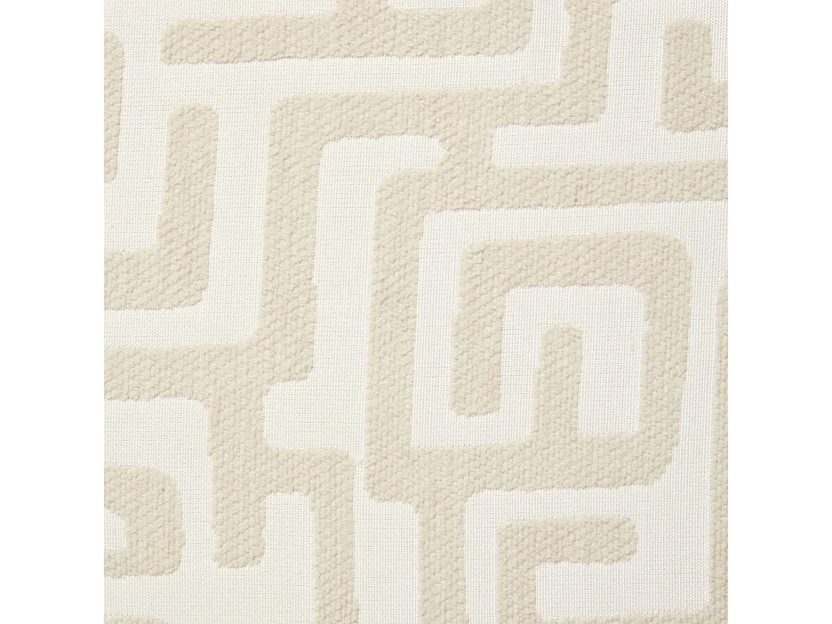 Pouf en tissu avec motifs géométriques coloris Beige - Diamètre 36 x Profondeur 36 x Hauteur 40 cm