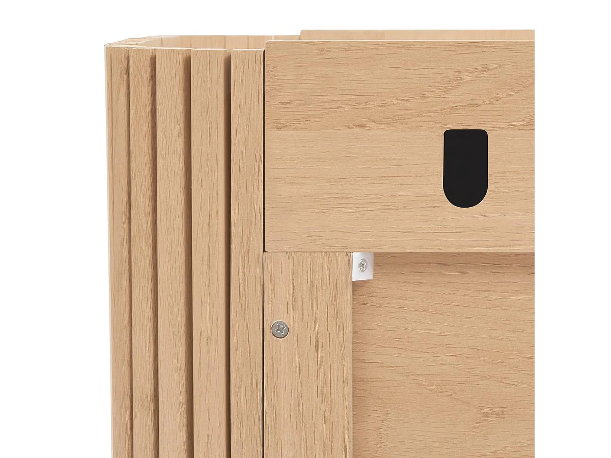 Meuble TV de  2 portes 2 étagères coloris effet bois naturel - Longueur 160 x Profondeur 40,2 x Hauteur 50,2 cm