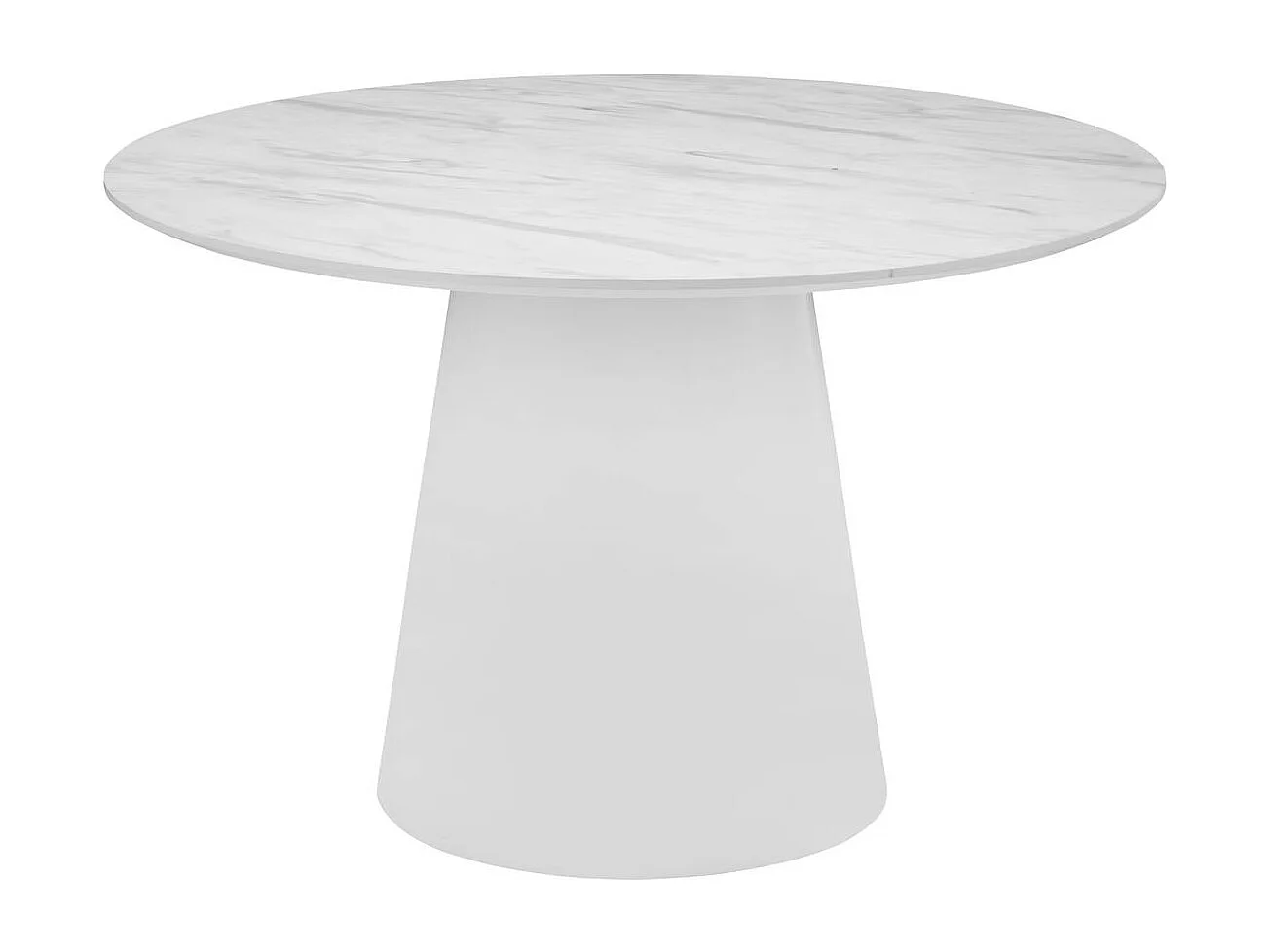 Table à manger Table à diner ronde coloris Blanc - Diamètre 120 x Hauteur 75 cm