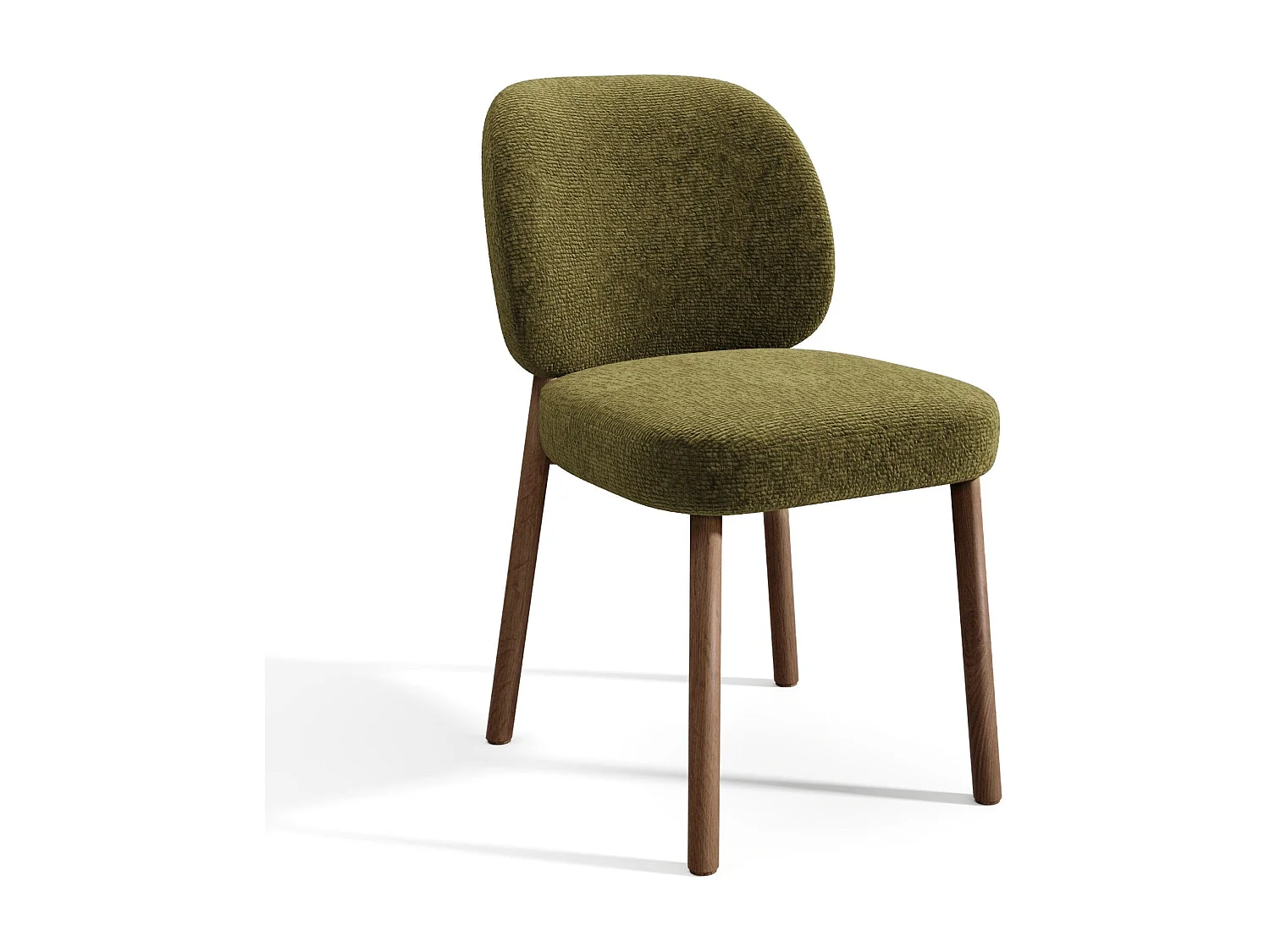 Lot de 2 chaises MOKA en velours texturé vert vintage 47x57cm