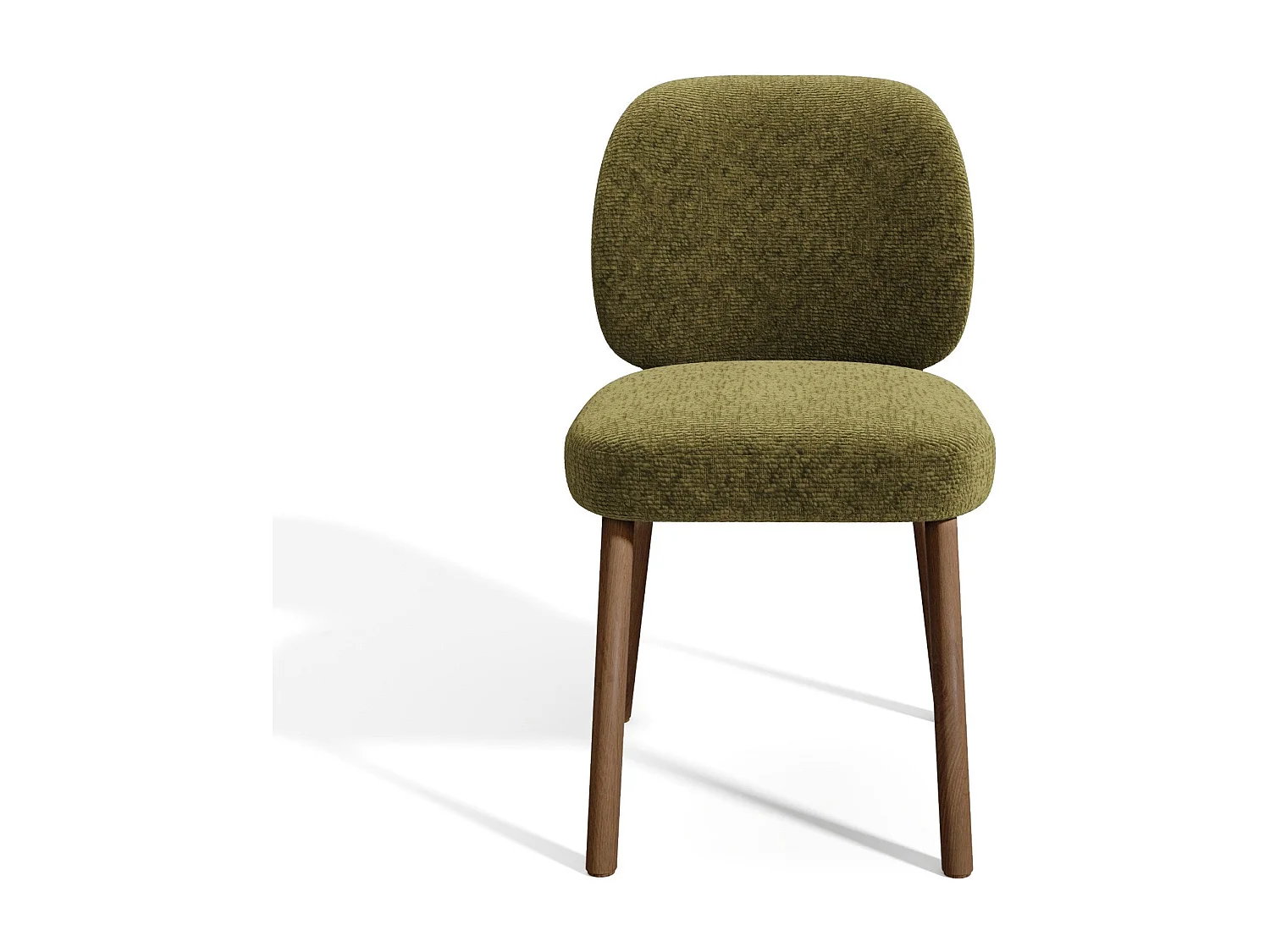 Lot de 2 chaises MOKA en velours texturé vert vintage 47x57cm